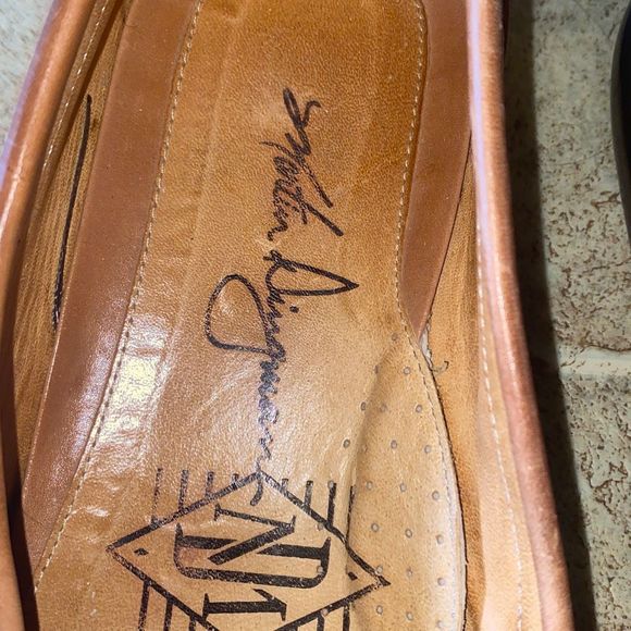 Martin Dingman Mens Brown Leather Alligator Grain Horse bit buckle Driver Loafer - Picture 4 of 10